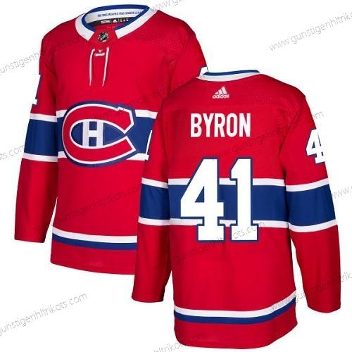 Adidas Herren Montreal Canadiens #41 Paul Byron Heimtrikots Authentisch Strickerei NHL Trikots – Rot