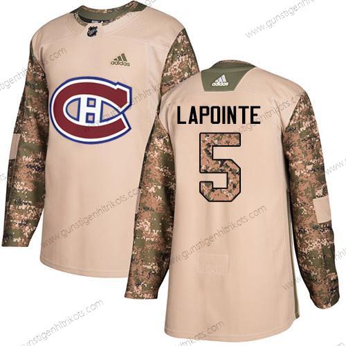 Adidas Herren Montreal Canadiens #5 Guy Lapointe Authentisch 2017 Veterans Day Strickerei NHL Trikots – Tarnfarbe