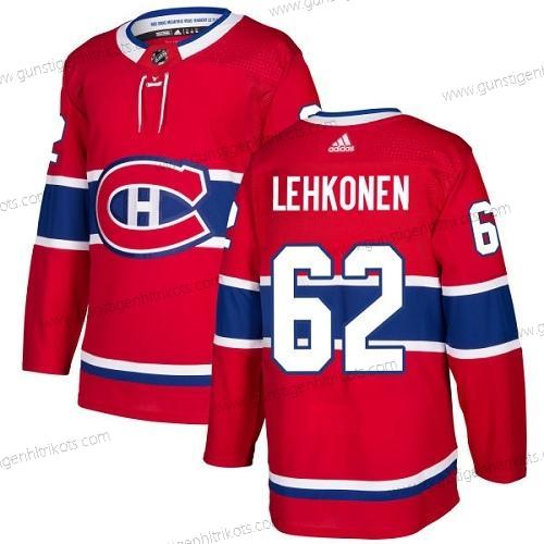 Adidas Herren Montreal Canadiens #62 Artturi Lehkonen Heimtrikots Authentisch Strickerei NHL Trikots – Rot