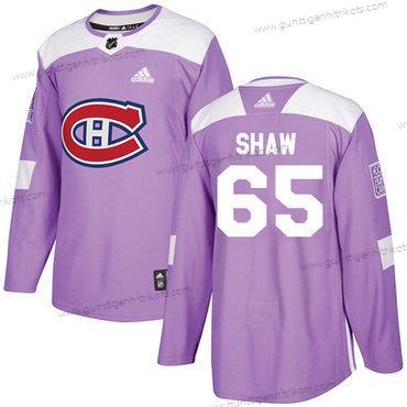 Adidas Herren Montreal Canadiens #65 Andrew Shaw Authentisch Bekämpft Krebs Strickerei NHL Trikots – Lila