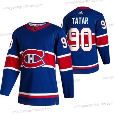 Adidas Herren Montreal Canadiens #90 Tomas Tatar 2020-21 Rückseite Retro ersatzweise NHL Trikots – Blau