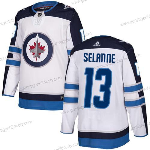 Adidas Herren NHL Winnipeg Jets #13 Teemu Selanne Auswärtstrikots Authentisch Trikots – Weiß