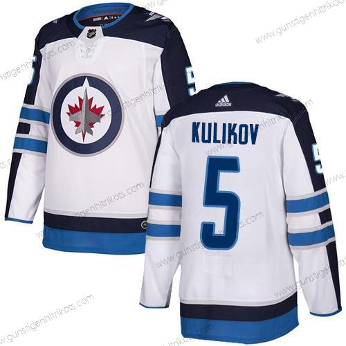 Adidas Herren NHL Winnipeg Jets #5 Dmitry Kulikov Auswärtstrikots Authentisch Trikots – Weiß