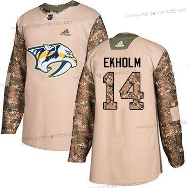 Adidas Herren Nashville Predators #14 Mattias Ekholm Authentisch 2017 Veterans Day Strickerei NHL Trikots – Tarnfarbe