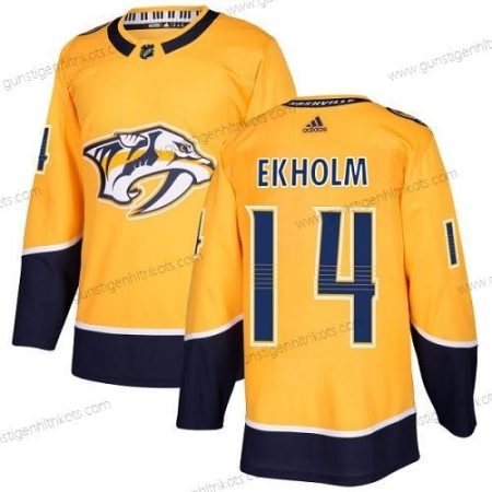 Adidas Herren Nashville Predators #14 Mattias Ekholm Heimtrikots Authentisch Strickerei NHL Trikots – Gelb