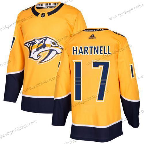 Adidas Herren Nashville Predators #17 Scott Hartnell Heimtrikots Authentisch Strickerei NHL Trikots – Gelb