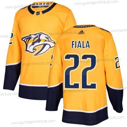 Adidas Herren Nashville Predators #22 Kevin Fiala Heimtrikots Authentisch Strickerei NHL Trikots – Gelb