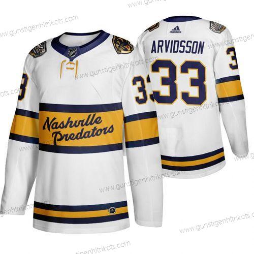 Adidas Herren Nashville Predators 33 Viktor Arvidsson 2020 Winter Klassisch Trikots – Weiß