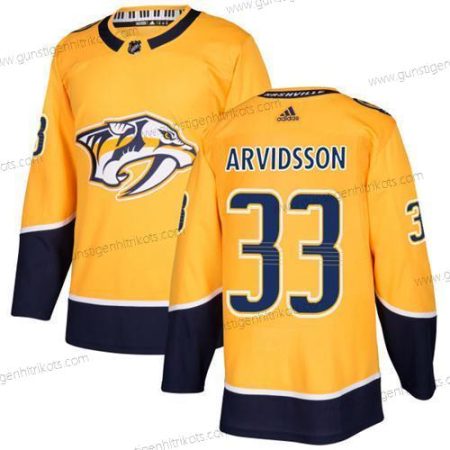 Adidas Herren Nashville Predators #33 Viktor Arvidsson Heimtrikots Authentisch Strickerei NHL Trikots – Gelb