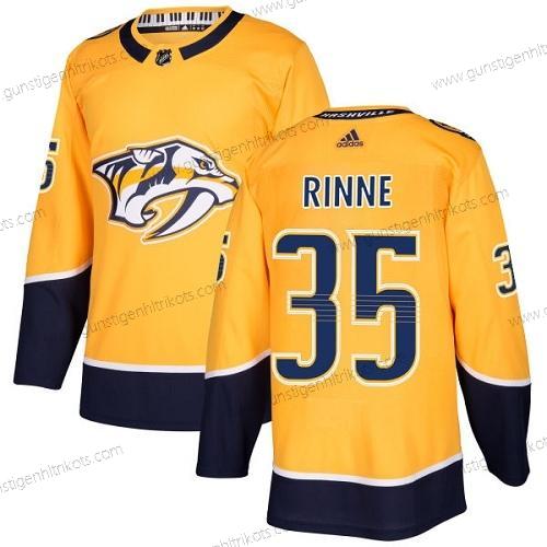 Adidas Herren Nashville Predators #35 Pekka Rinne Heimtrikots Authentisch Strickerei NHL Trikots – Gelb