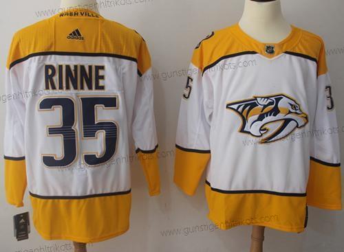 Adidas Herren Nashville Predators #35 Pekka Rinne Road Authentisch Strickerei NHL Trikots – Weiß