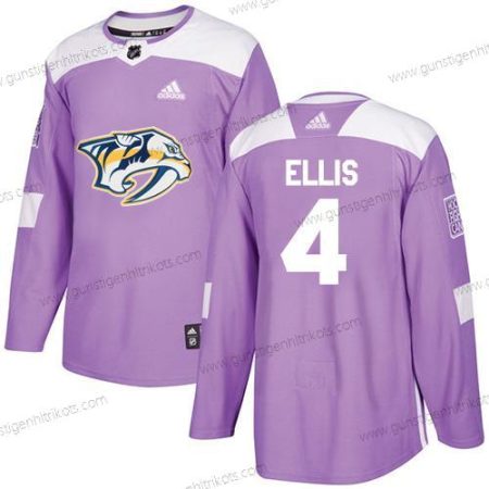 Adidas Herren Nashville Predators #4 Ryan Ellis Authentisch Bekämpft Krebs Strickerei NHL Trikots – Lila