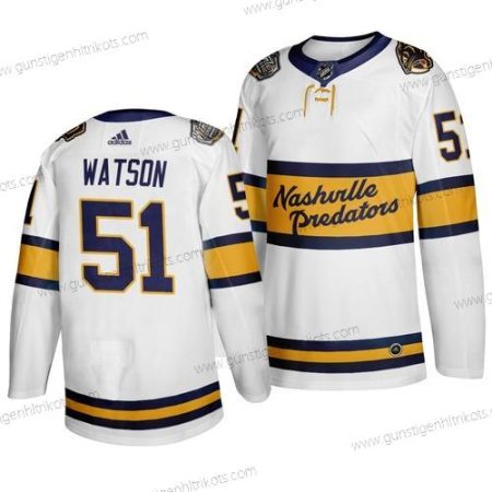 Adidas Herren Nashville Predators 51 Austin Watson 2020 Winter Klassisch Trikots – Weiß