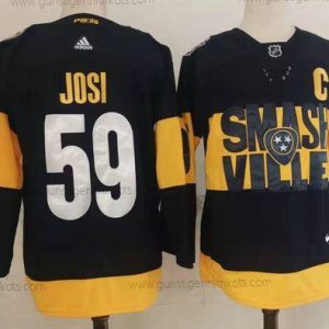 Adidas Herren Nashville Predators #59 Roman Josi 2022 Stadium Series Strickerei NHL Trikots – Schwarz