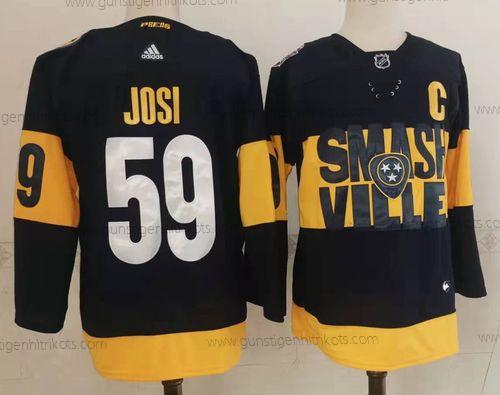 Adidas Herren Nashville Predators #59 Roman Josi 2022 Stadium Series Strickerei NHL Trikots – Schwarz