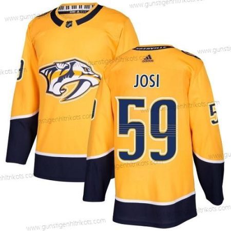 Adidas Herren Nashville Predators #59 Roman Josi Heimtrikots Authentisch Strickerei NHL Trikots – Gelb