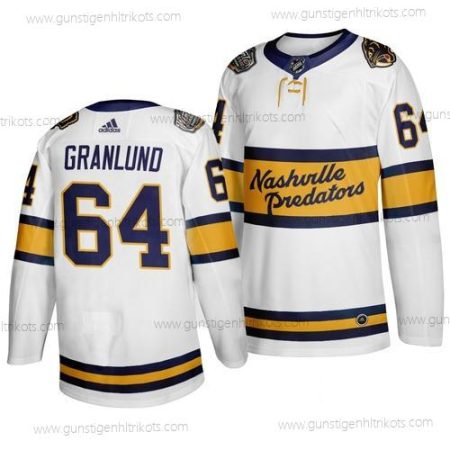 Adidas Herren Nashville Predators 64 Mikael Granlund 2020 Winter Klassisch Trikots – Weiß