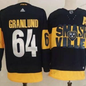 Adidas Herren Nashville Predators #64 Mikael Granlund 2022 Stadium Series Strickerei NHL Trikots – Schwarz