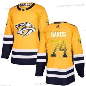 Adidas Herren Nashville Predators #74 Juuse Saros Trikots – Gold