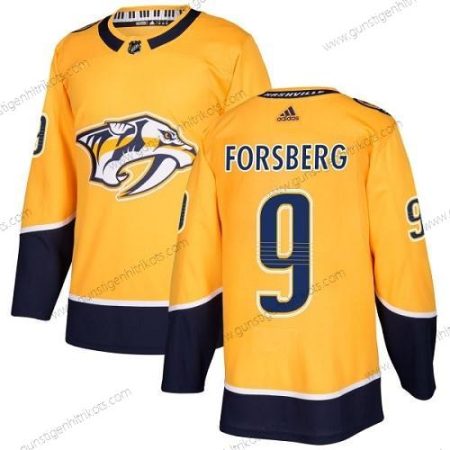 Adidas Herren Nashville Predators #9 Filip Forsberg Heimtrikots Authentisch Strickerei NHL Trikots – Gelb