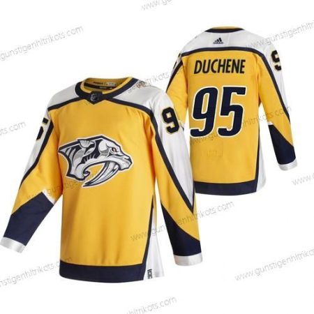 Adidas Herren Nashville Predators #95 Matt Duchene 2020-21 Rückseite Retro ersatzweise NHL Trikots – Gelb