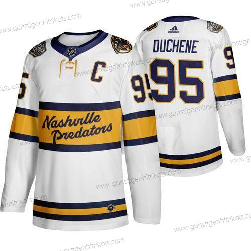 Adidas Herren Nashville Predators 95 Matt Duchene 2020 Winter Klassisch Trikots – Weiß