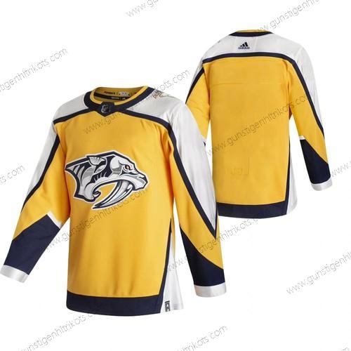 Adidas Herren Nashville Predators Leer 2020-21 Rückseite Retro ersatzweise NHL Trikots – Gelb