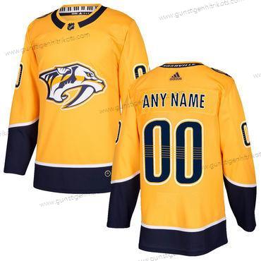 Adidas Herren Nashville Predators Personalisiertes 2017-2018 Hockey Strickerei NHL Trikots – Gelb