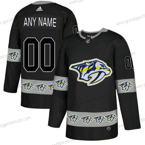 Adidas Herren Nashville Predators Personalisiertes Team Logos Trikots – Schwarz