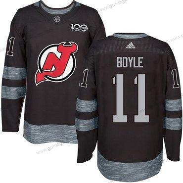 Adidas Herren New Jersey Devils #11 Brian Boyle 1917-2017 100th Jahrestag Strickerei NHL Trikots – Schwarz