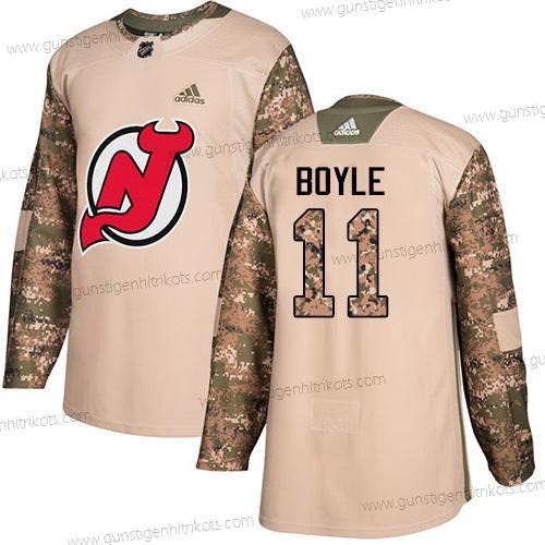 Adidas Herren New Jersey Devils #11 Brian Boyle Authentisch 2017 Veterans Day Strickerei NHL Trikots – Tarnfarbe