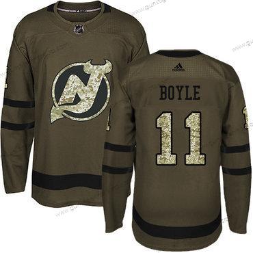 Adidas Herren New Jersey Devils #11 Brian Boyle Salute to Service Strickerei NHL Trikots – Grün