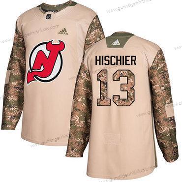 Adidas Herren New Jersey Devils #13 Nico Hischier Authentisch 2017 Veterans Day Strickerei NHL Trikots – Tarnfarbe