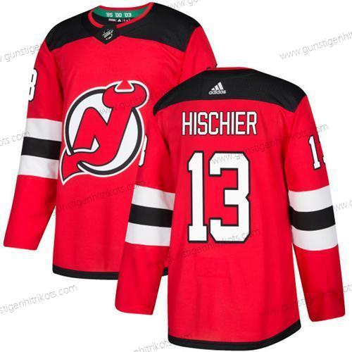 Adidas Herren New Jersey Devils #13 Nico Hischier Heimtrikots Authentisch Strickerei NHL Trikots – Rot