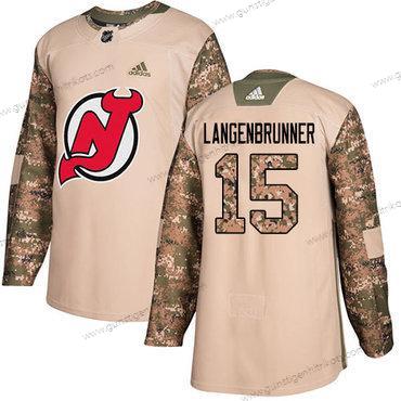 Adidas Herren New Jersey Devils #15 Langenbrunner Authentisch 2017 Veterans Day Strickerei NHL Trikots – Tarnfarbe