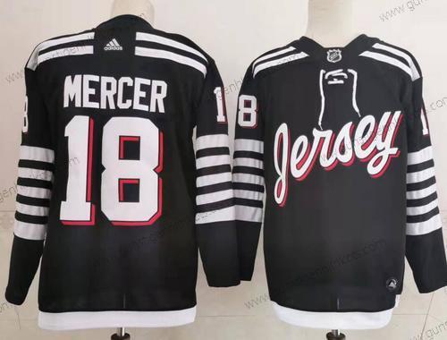 Adidas Herren New Jersey Devils #18 Dawson Mercer 2021-22 ersatzweise Primegreen Authentisch Pro Spieler Ausweichtrikot Trikots – Schwarz