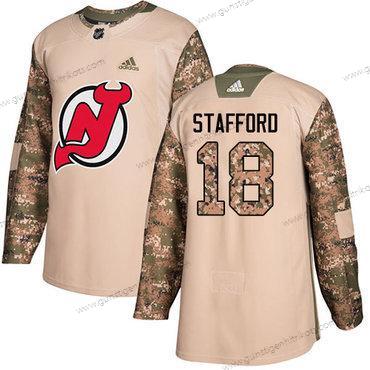 Adidas Herren New Jersey Devils #18 Drew Stafford Authentisch 2017 Veterans Day Strickerei NHL Trikots – Tarnfarbe