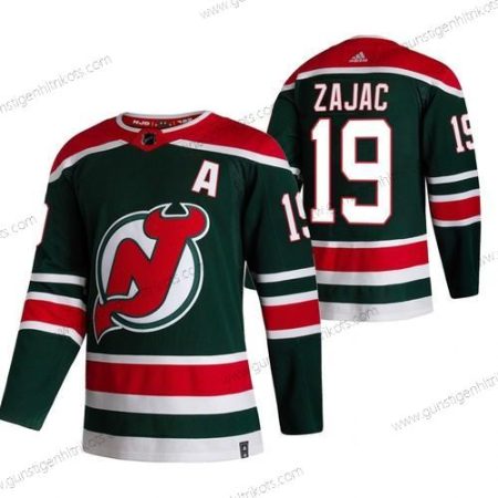 Adidas Herren New Jersey Devils #19 Travis Zajac 2020-21 Rückseite Retro ersatzweise NHL Trikots – Grün