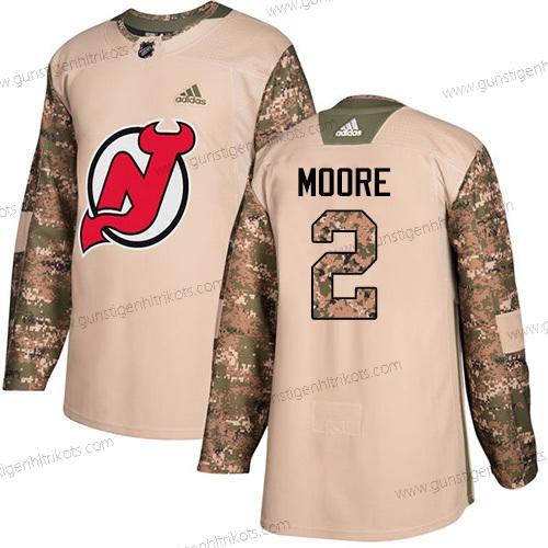 Adidas Herren New Jersey Devils #2 John Moore Authentisch 2017 Veterans Day Strickerei NHL Trikots – Tarnfarbe