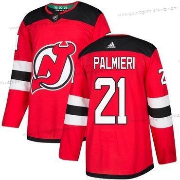 Adidas Herren New Jersey Devils #21 Kyle Palmieri Heimtrikots Authentisch Strickerei NHL Trikots – Rot