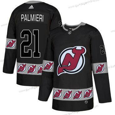 Adidas Herren New Jersey Devils #21 Kyle Palmieri Team Logos Trikots – Schwarz