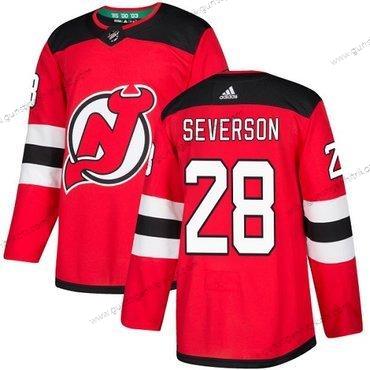 Adidas Herren New Jersey Devils #28 Damon Severson Heimtrikots Authentisch Strickerei NHL Trikots – Rot