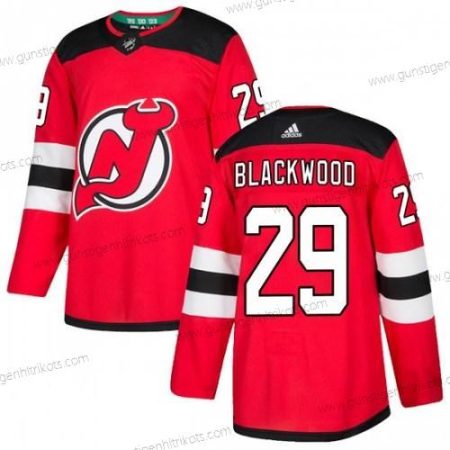 Adidas Herren New Jersey Devils #29 Mackenzie Schwarzwood New Authentisch Mackenzie Wood Heimtrikots Trikots – Rot