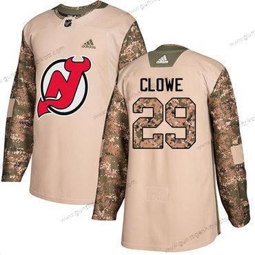 Adidas Herren New Jersey Devils #29 Ryane Clowe Authentisch 2017 Veterans Day Strickerei NHL Trikots – Tarnfarbe