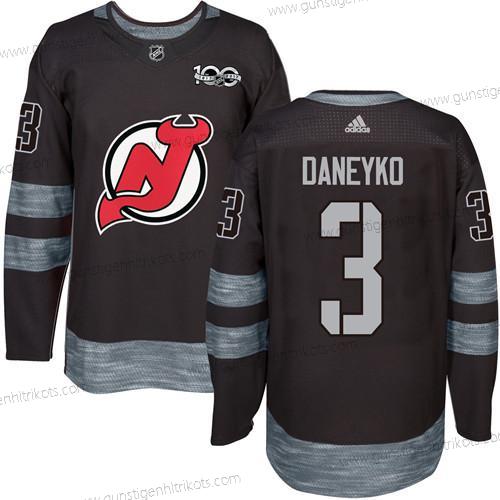 Adidas Herren New Jersey Devils #3 Ken Daneyko 1917-2017 100th Jahrestag Strickerei NHL Trikots – Schwarz