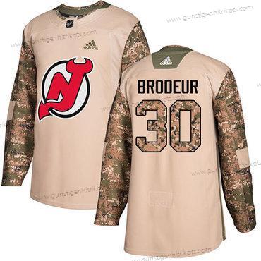 Adidas Herren New Jersey Devils #30 Martin Brodeur Authentisch 2017 Veterans Day Strickerei NHL Trikots – Tarnfarbe