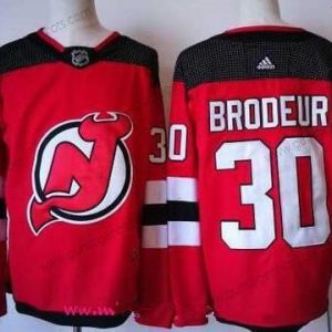 Adidas Herren New Jersey Devils #30 Martin Brodeur With 2017-2018 Hockey Strickerei NHL Trikots – Rot Schwarz