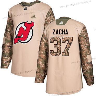 Adidas Herren New Jersey Devils #37 Pavel Zacha Authentisch 2017 Veterans Day Strickerei NHL Trikots – Tarnfarbe