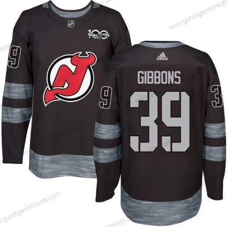 Adidas Herren New Jersey Devils #39 Brian Gibbons 1917-2017 100th Jahrestag Strickerei NHL Trikots – Schwarz