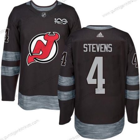 Adidas Herren New Jersey Devils #4 Scott Stevens 1917-2017 100th Jahrestag Strickerei NHL Trikots – Schwarz